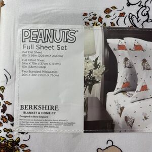 FALL LEAVES THANKSGIVING Peanuts Snoopy Full Sheet Set Berkshire Sheets NEW 2024